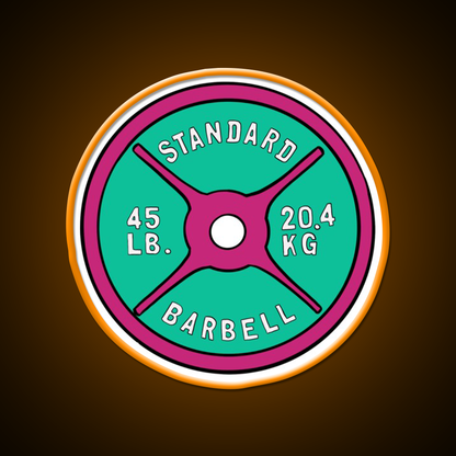 Pink And Green 45 Lbs Plate Gym Fitness Led Neon Sign Rgb Color