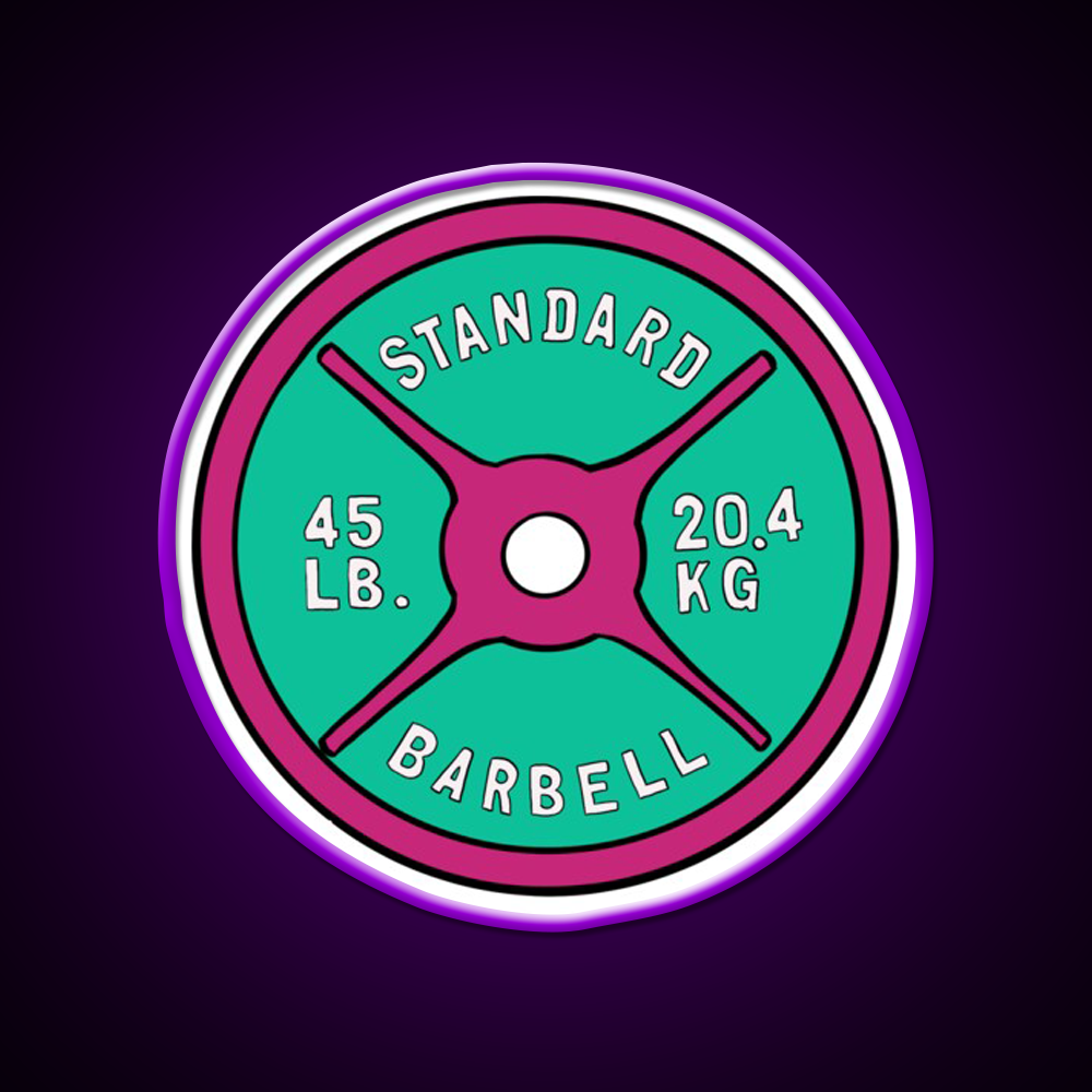 Pink And Green 45 Lbs Plate Gym Fitness Led Neon Sign Rgb Color