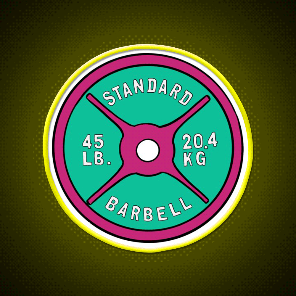 Pink And Green 45 Lbs Plate Gym Fitness Led Neon Sign Rgb Color