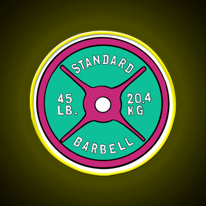 Pink And Green 45 Lbs Plate Gym Fitness Led Neon Sign Rgb Color