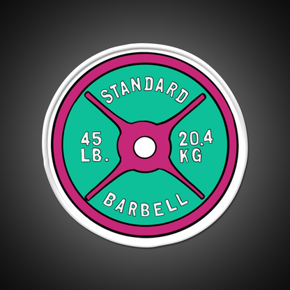 Pink And Green 45 Lbs Plate Gym Fitness Led Neon Sign Rgb Color