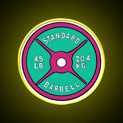 Pink And Green 45 Lbs Plate Gym Fitness Led Neon Sign Rgb Color