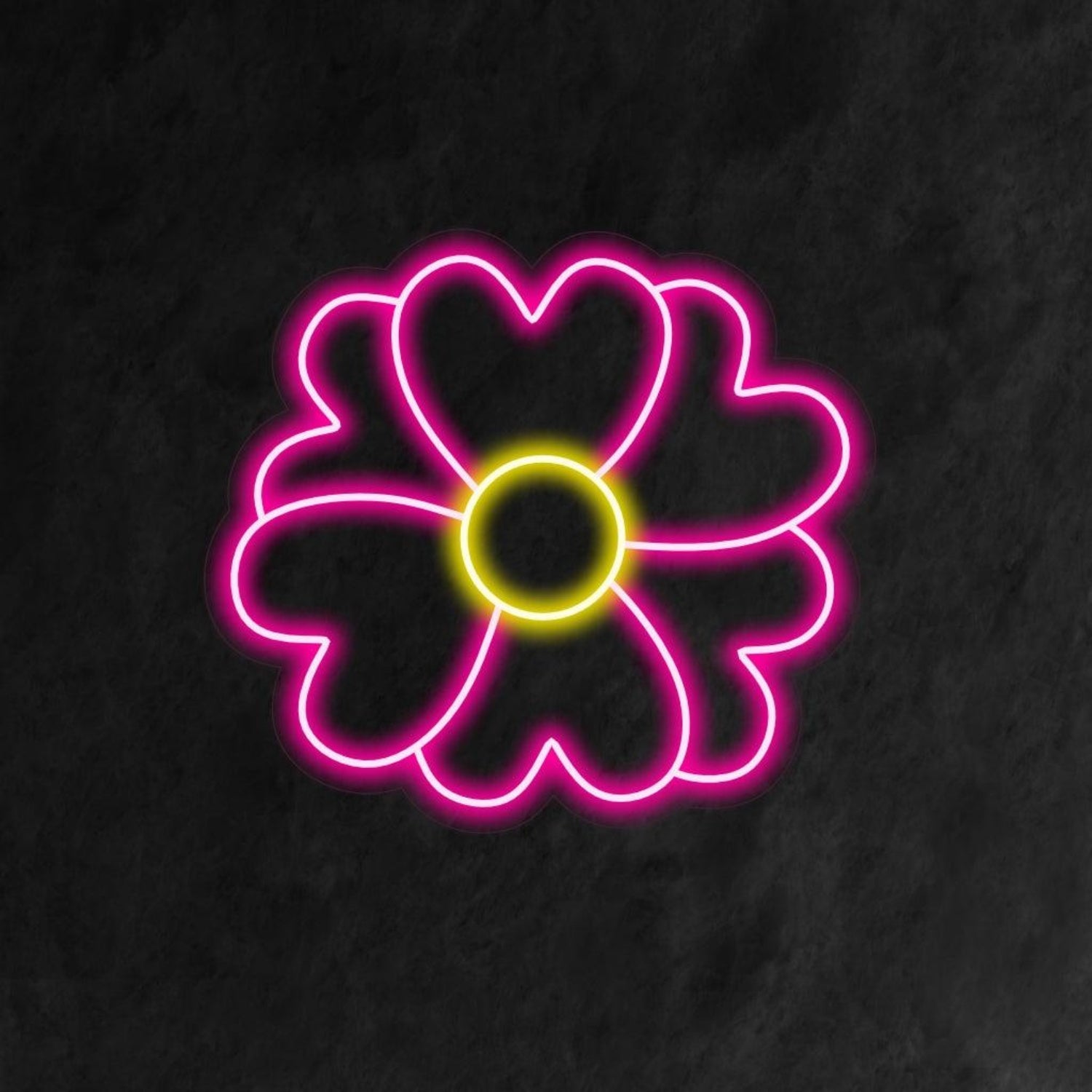 Pink And Yellow Heart-Shaped Flower Led Neon Sign For Cafe Home Valentine | Shineneon