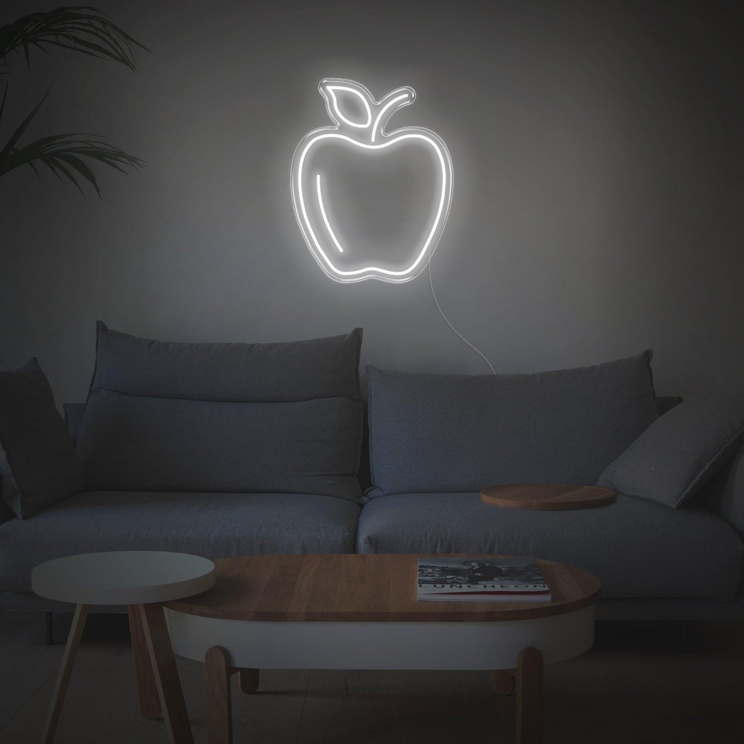 Pink Apple Outline Led Neon Sign For Living Room And Cafe Decor | Shineneon