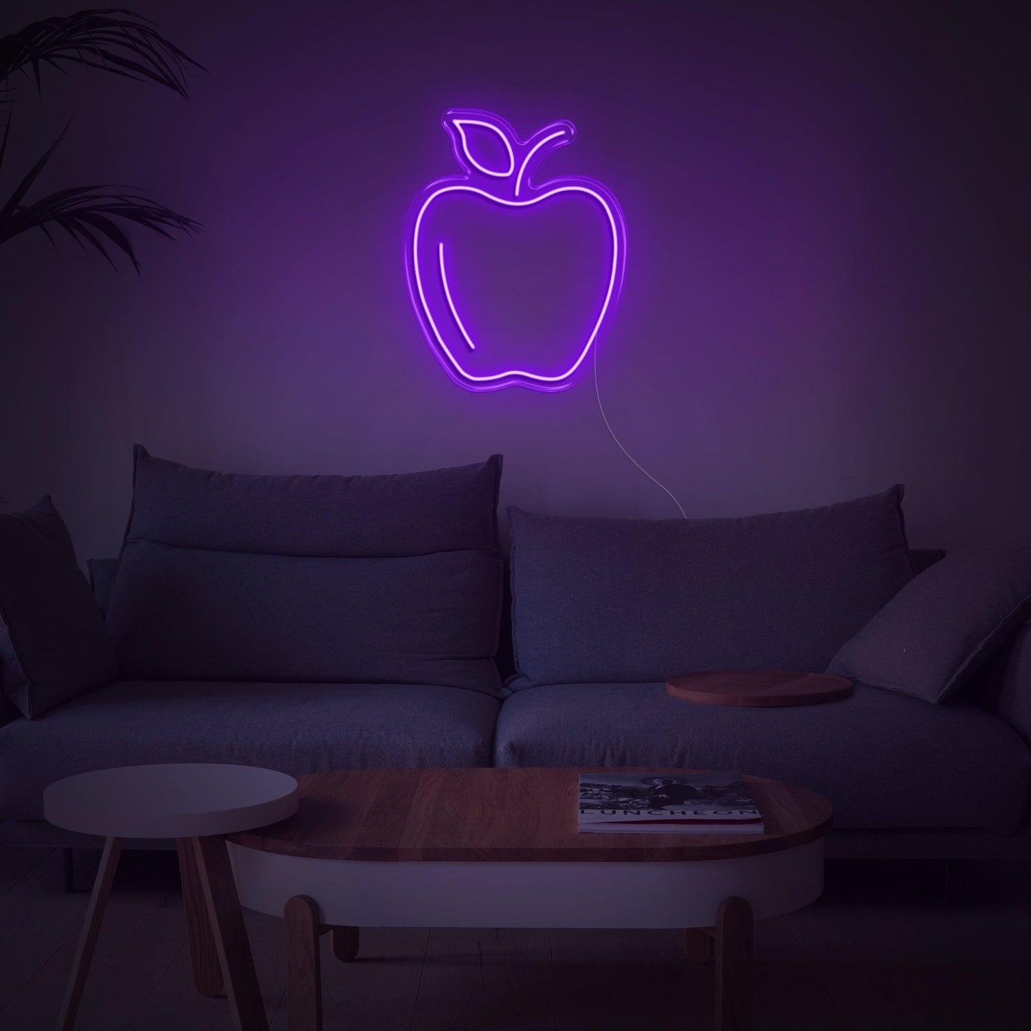 Pink Apple Outline Led Neon Sign For Living Room And Cafe Decor | Shineneon