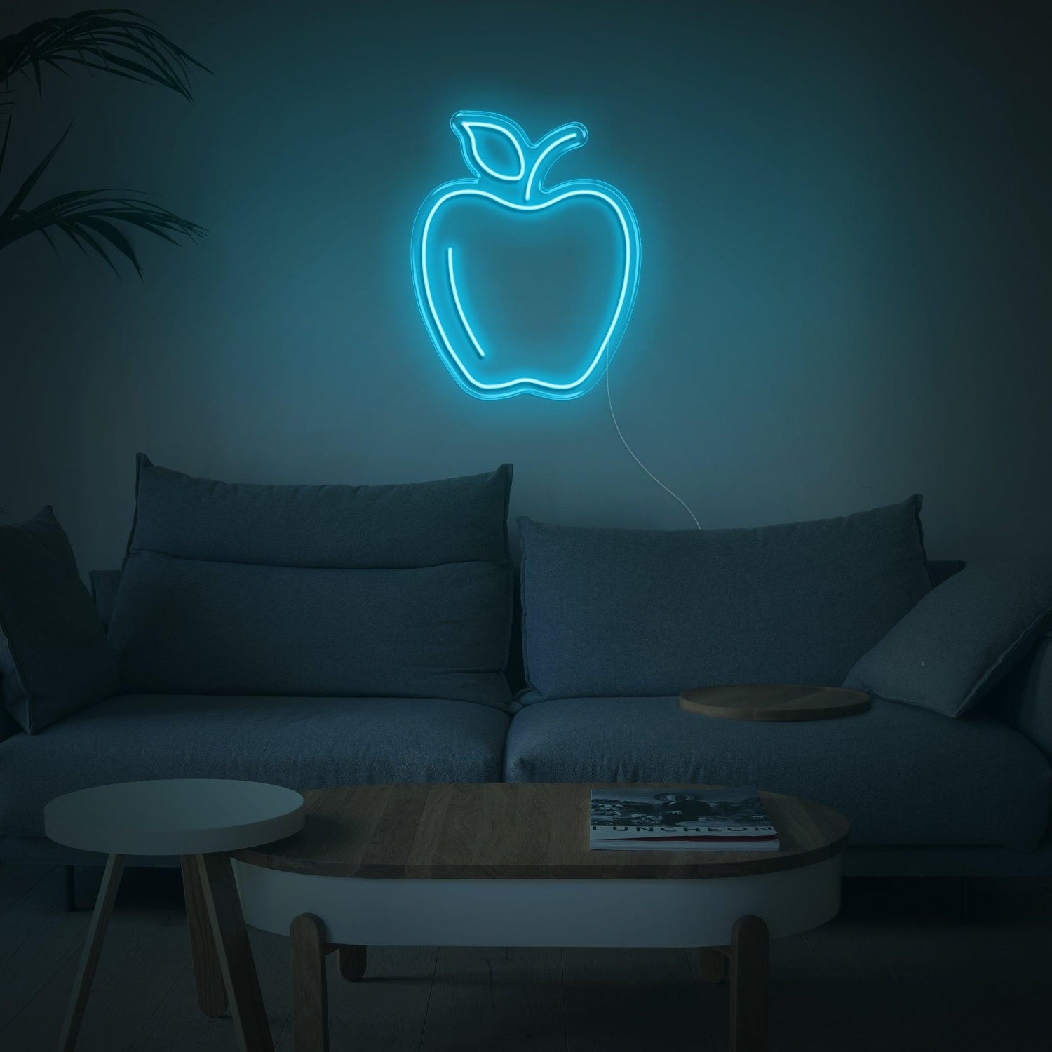 Pink Apple Outline Led Neon Sign For Living Room And Cafe Decor | Shineneon