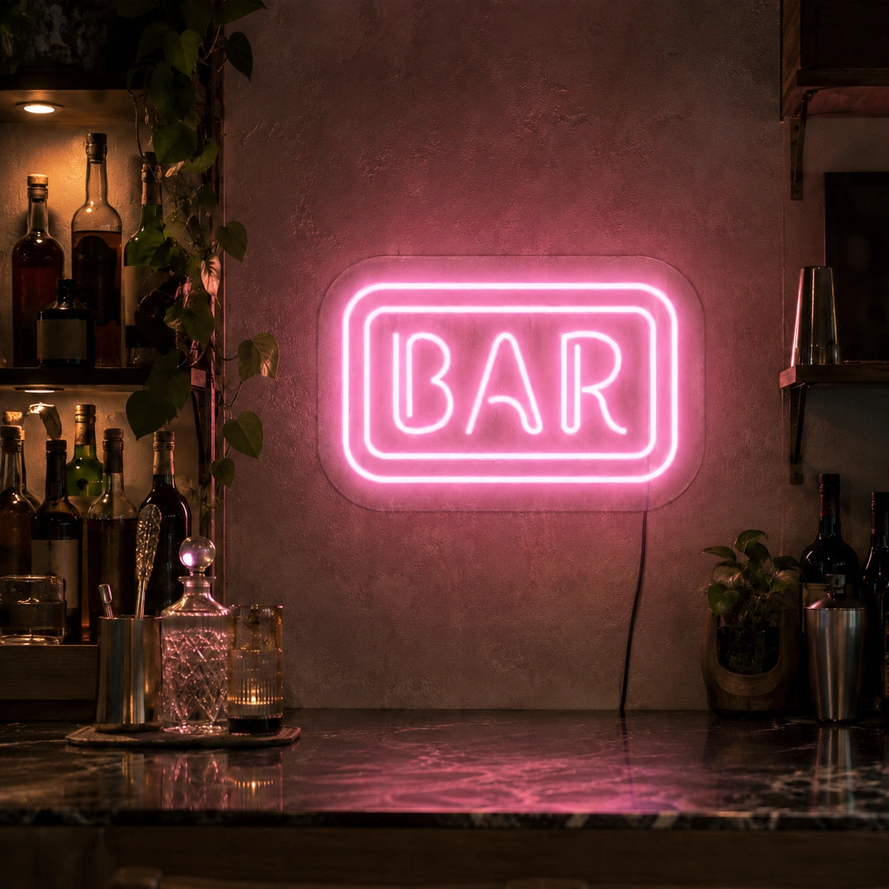 Pink Bar Neon Sign LED Neon Sign real lifestyle scene