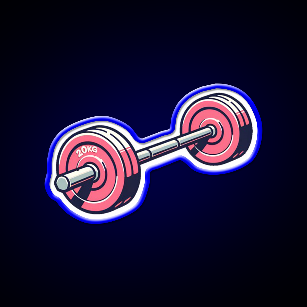 Pink Barbell Bodybuilding Gym Fitness Led Neon Sign Rgb Color