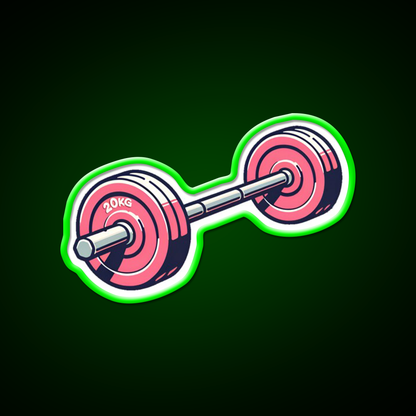 Pink Barbell Bodybuilding Gym Fitness Led Neon Sign Rgb Color