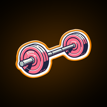 Pink Barbell Bodybuilding Gym Fitness Led Neon Sign Rgb Color