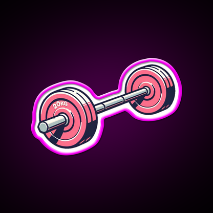 Pink Barbell Bodybuilding Gym Fitness Led Neon Sign Rgb Color