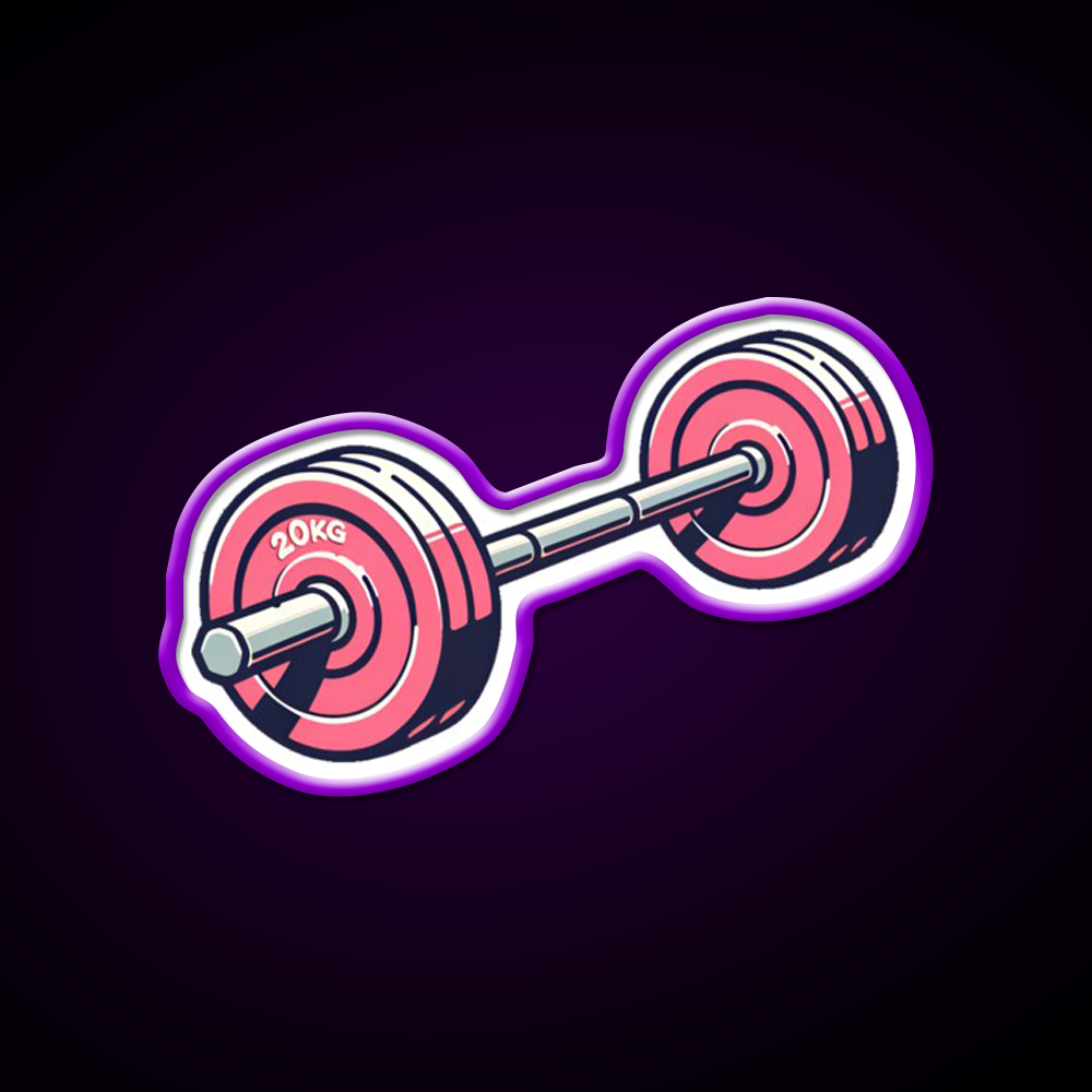 Pink Barbell Bodybuilding Gym Fitness Led Neon Sign Rgb Color