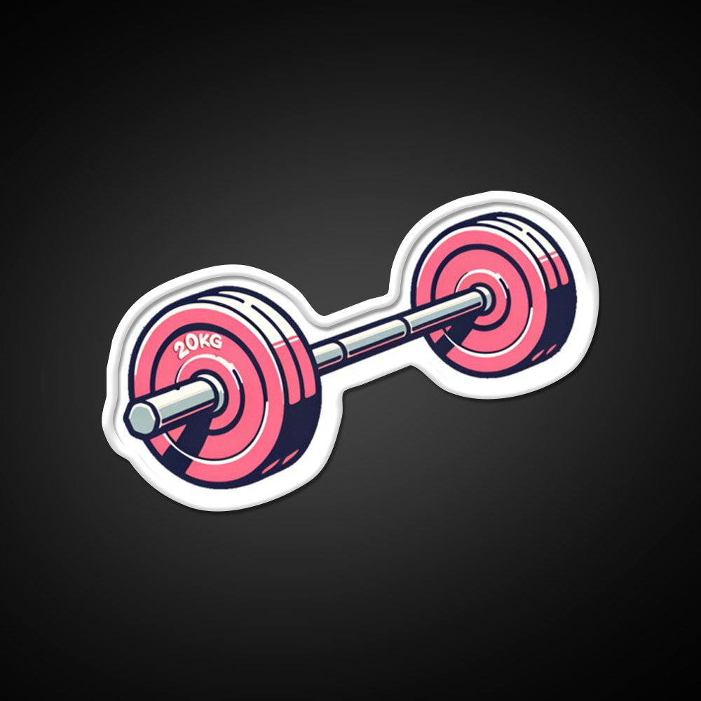 Pink Barbell Bodybuilding Gym Fitness Led Neon Sign Rgb Color