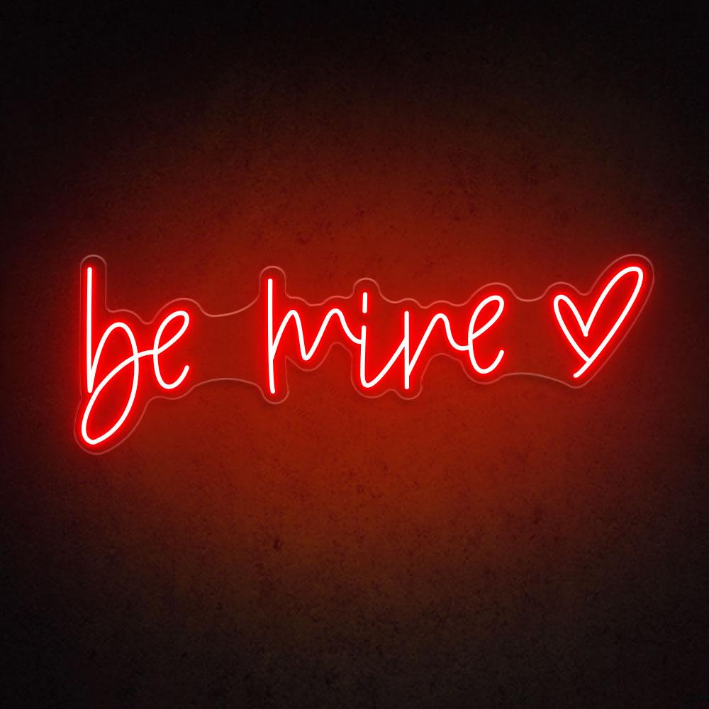 Pink Be Mine Heart Led Neon Sign For Wedding Romantic Decor | Shineneon