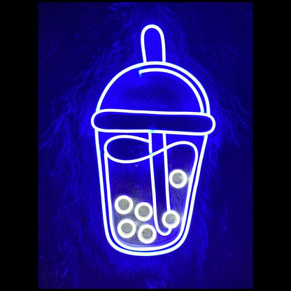 Pink Blue Boba Tea Led Neon Sign For Cafe Home Decor | Shineneon