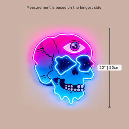 Pink Blue Melting Skull LED Neon Sign - Shineneon