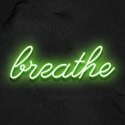 Pink Breathe Led Neon Sign For Calming Bedroom Meditation Room Decor | Shineneon