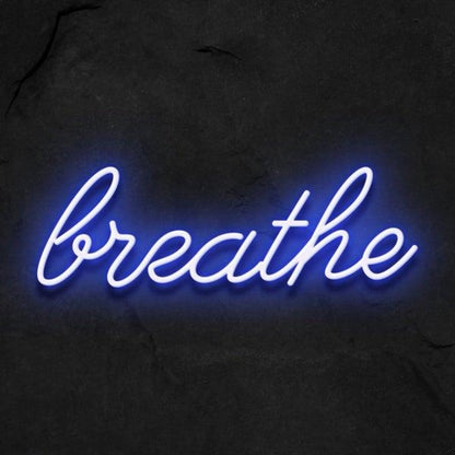 Pink Breathe Led Neon Sign For Calming Bedroom Meditation Room Decor | Shineneon