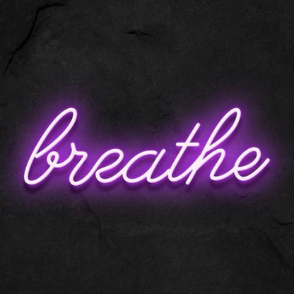 Pink Breathe Led Neon Sign For Calming Bedroom Meditation Room Decor | Shineneon