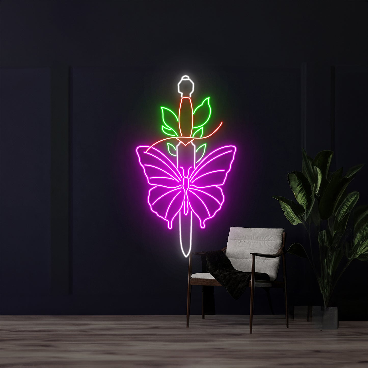 Pink Butterfly Dagger Led Light