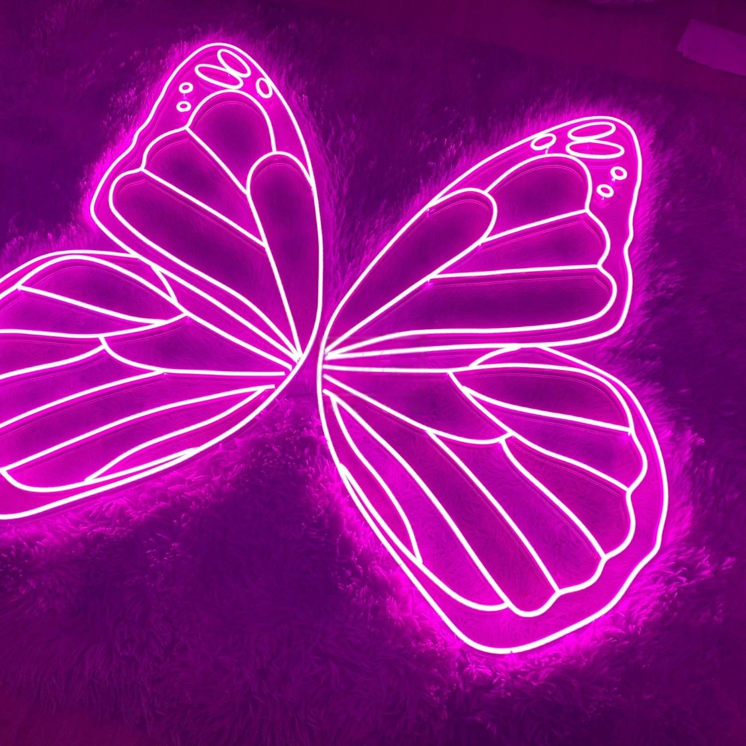 Pink Butterfly Led Neon Sign Wall Art | Shineneon