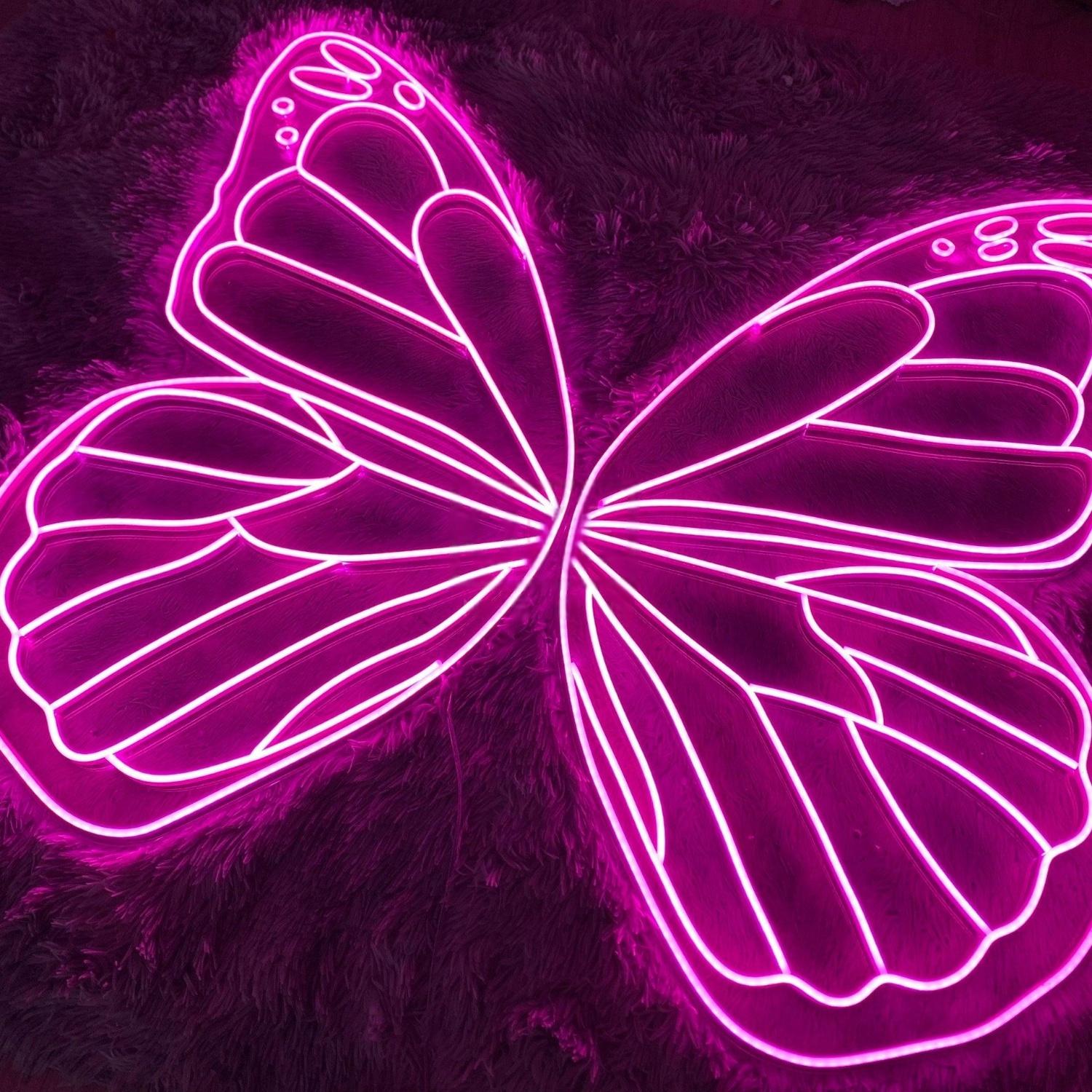 Pink Butterfly Led Neon Sign Wall Art | Shineneon