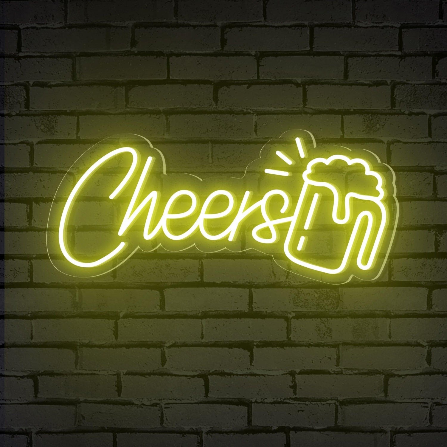 Pink Cheers Yellow Beer Mug Led Neon Sign For Bar Restaurant Decor | Shineneon