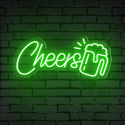 Pink Cheers Yellow Beer Mug Led Neon Sign For Bar Restaurant Decor | Shineneon