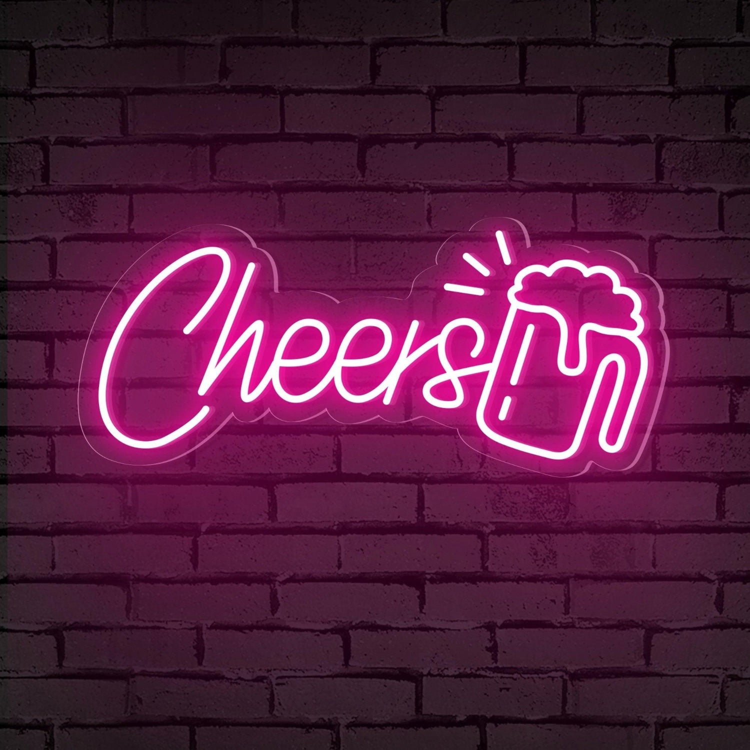 Pink Cheers Yellow Beer Mug Led Neon Sign For Bar Restaurant Decor | Shineneon