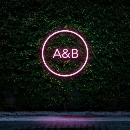 Pink Circle A&b Led Neon Sign For Cafe Decor | Shineneon