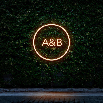 Pink Circle A&b Led Neon Sign For Cafe Decor | Shineneon