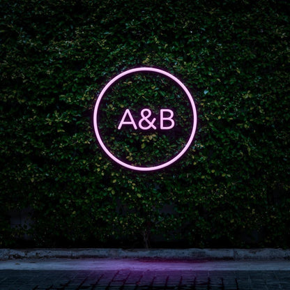 Pink Circle A&b Led Neon Sign For Cafe Decor | Shineneon