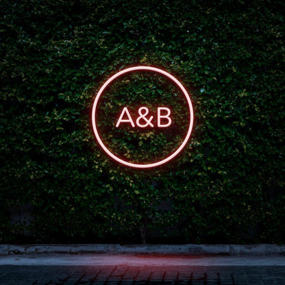 Pink Circle A&b Led Neon Sign For Cafe Decor | Shineneon
