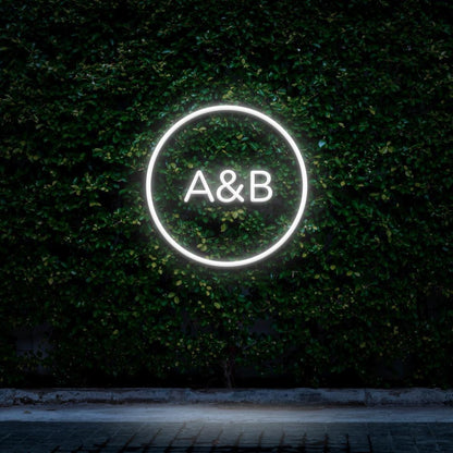 Pink Circle A&b Led Neon Sign For Cafe Decor | Shineneon