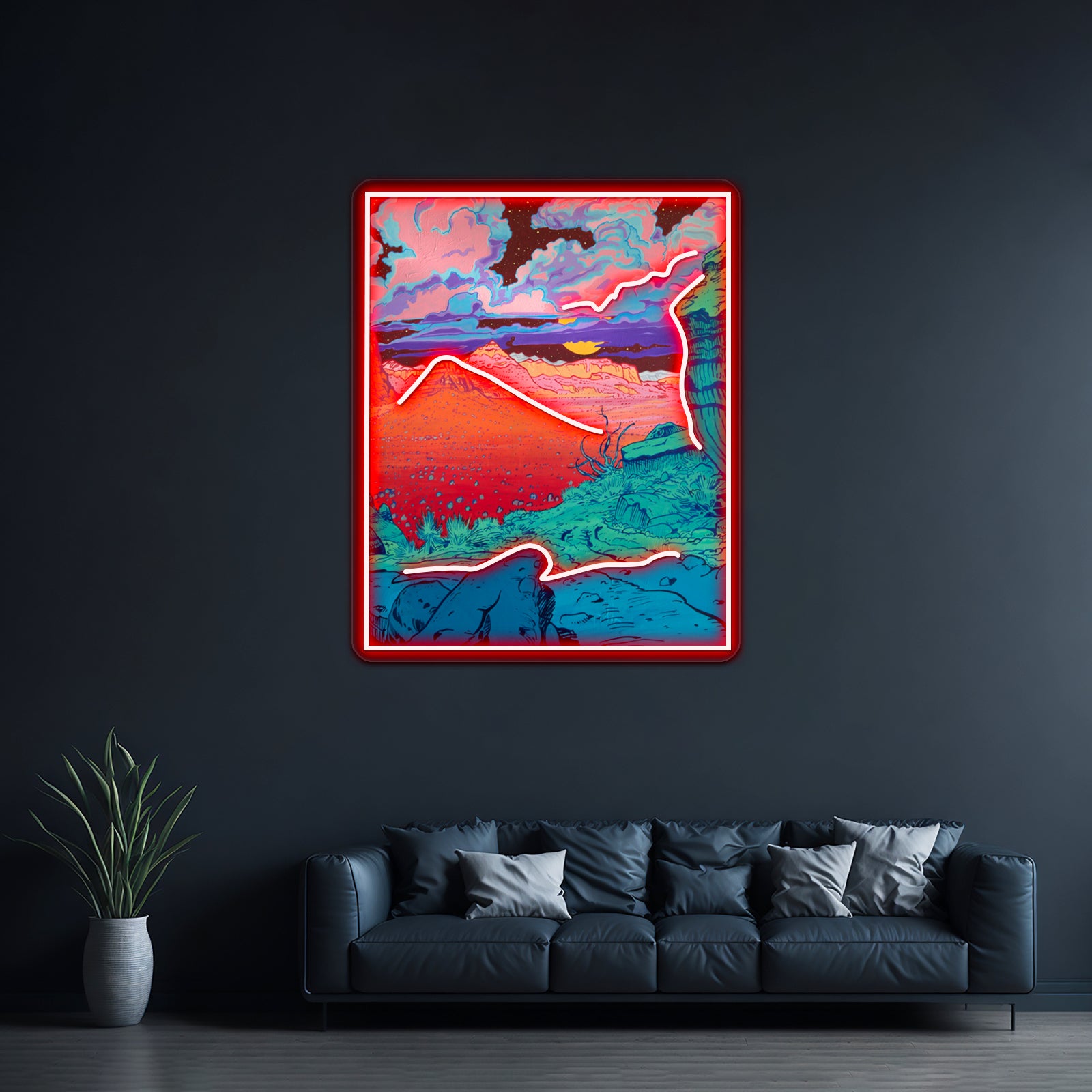 Pink Clouds Artwork Led Neon Signs Custom | Shineneon