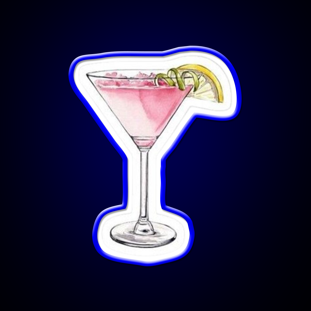 Pink Cocktail With Lemon And Lime Cocktail Bar Decor Led Neon Sign Rgb Color - LED neon sign view 5