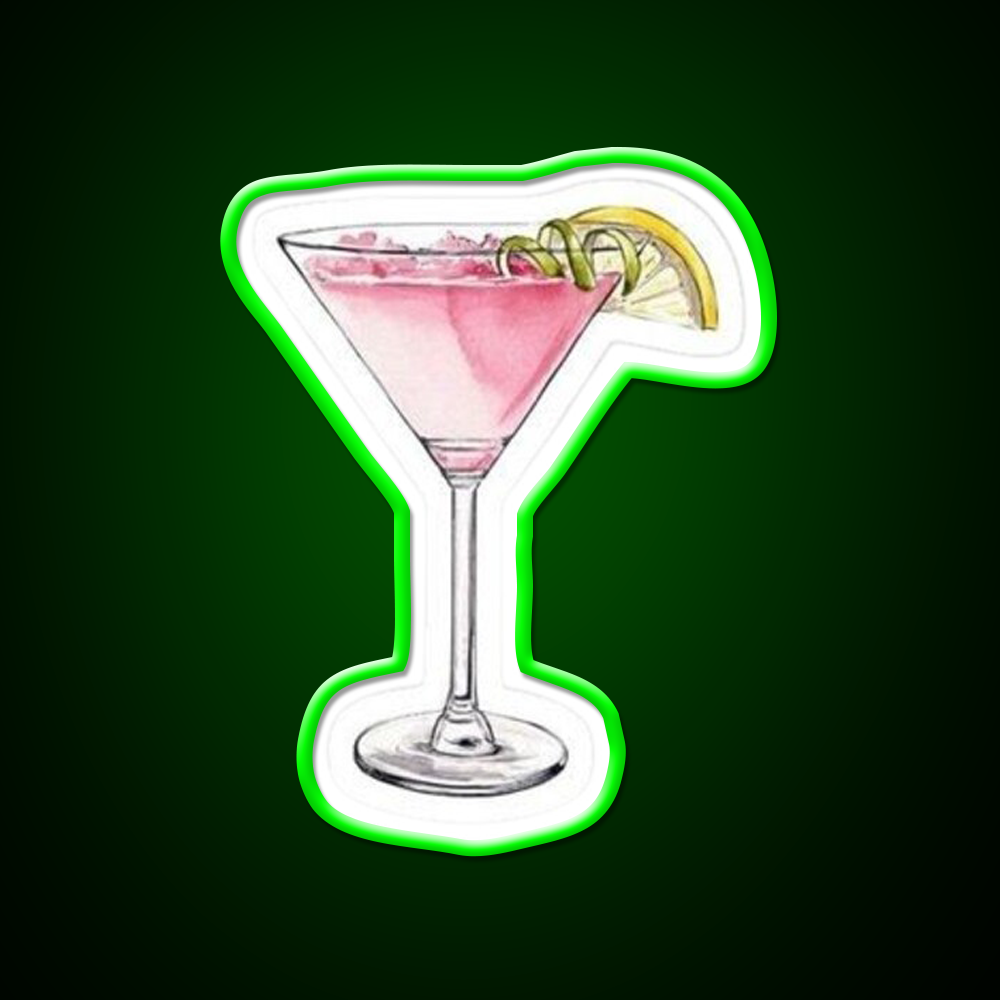 Pink Cocktail With Lemon And Lime Cocktail Bar Decor Led Neon Sign Rgb Color - LED neon sign view 8