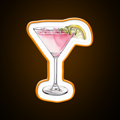 Pink Cocktail With Lemon And Lime Cocktail Bar Decor Led Neon Sign Rgb Color - LED neon sign view 6