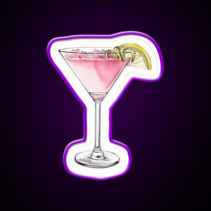 Pink Cocktail With Lemon And Lime Cocktail Bar Decor Led Neon Sign Rgb Color - Shineneon