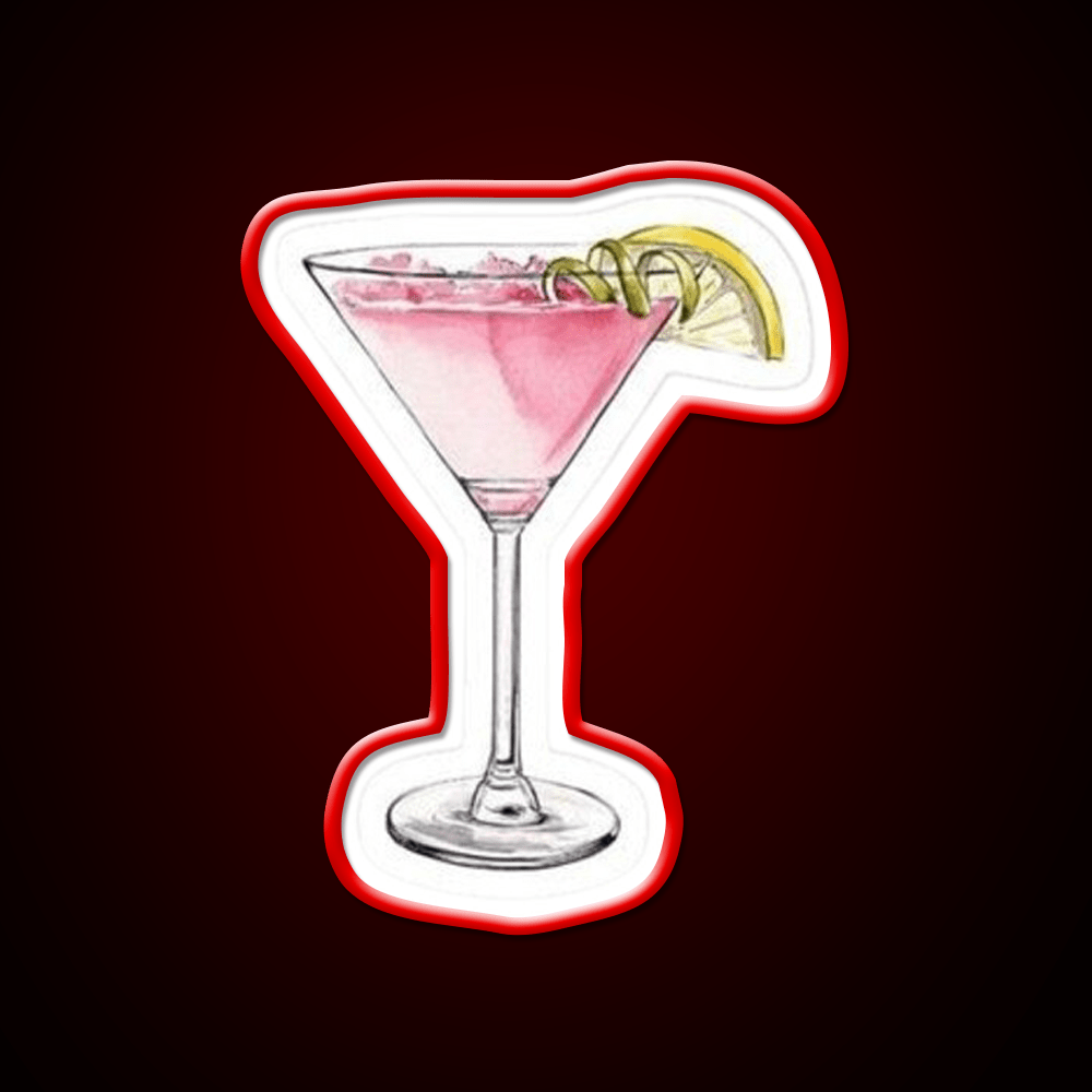 Pink Cocktail With Lemon And Lime Cocktail Bar Decor Led Neon Sign Rgb Color - Shineneon