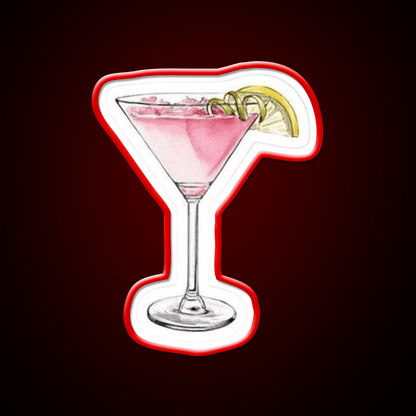 Pink Cocktail With Lemon And Lime Cocktail Bar Decor Led Neon Sign Rgb Color - Shineneon