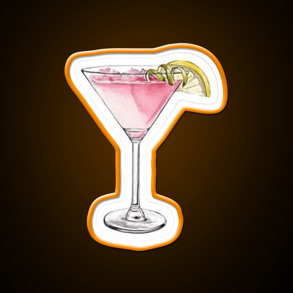 Pink Cocktail With Lemon And Lime Cocktail Bar Decor Led Neon Sign Rgb Color - Shineneon