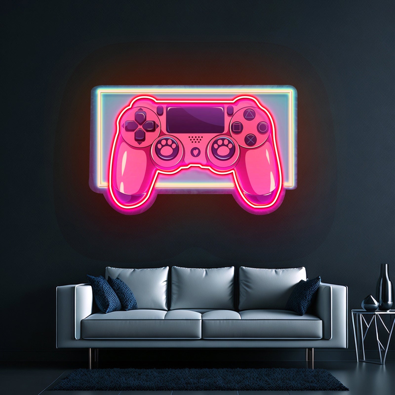 Pink Controller Custom Led Signs Artwork For Sale - Shineneon