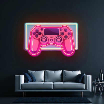 Pink Controller Custom Led Signs Artwork For Sale - Shineneon