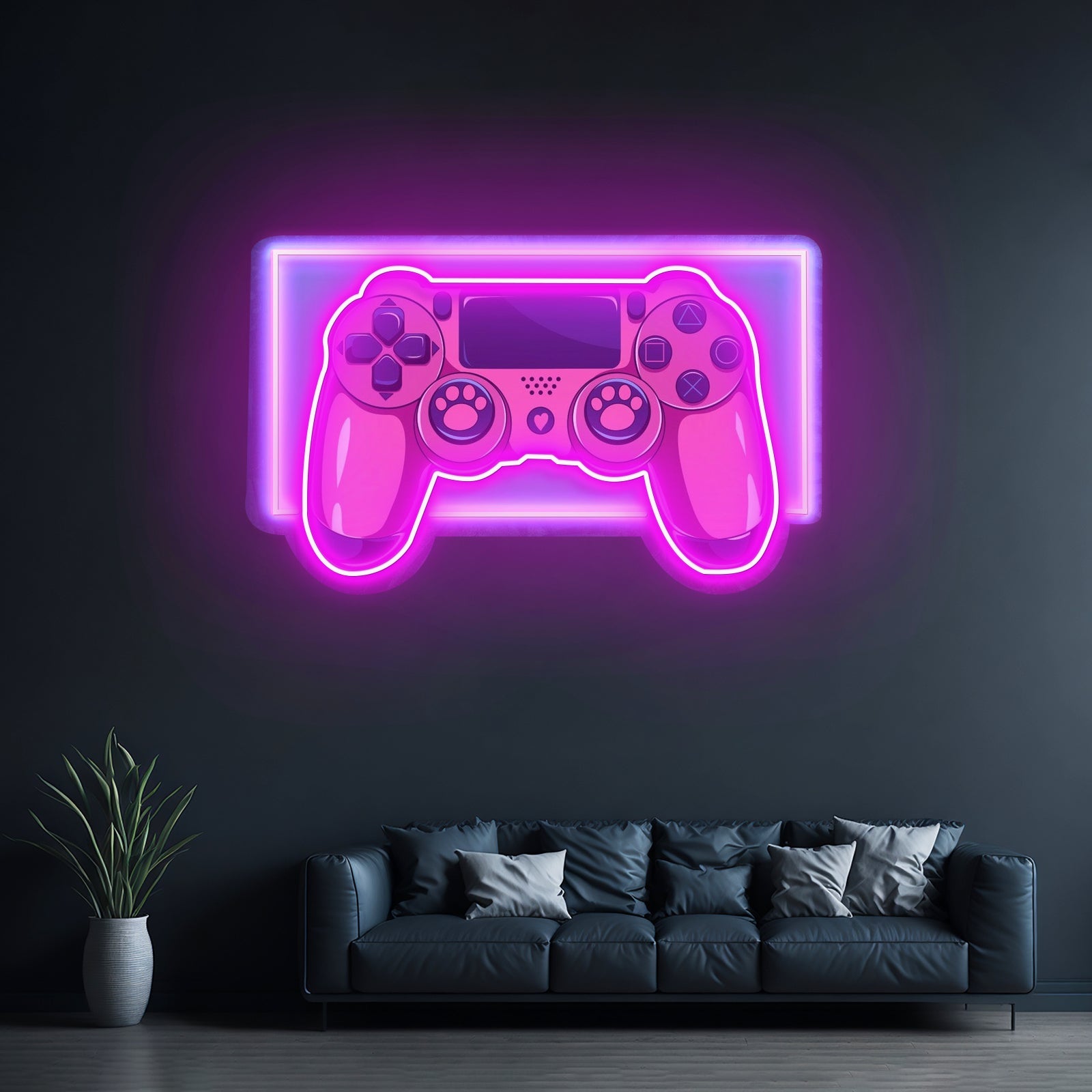 Pink Controller Custom Led Signs Artwork For Sale - Shineneon