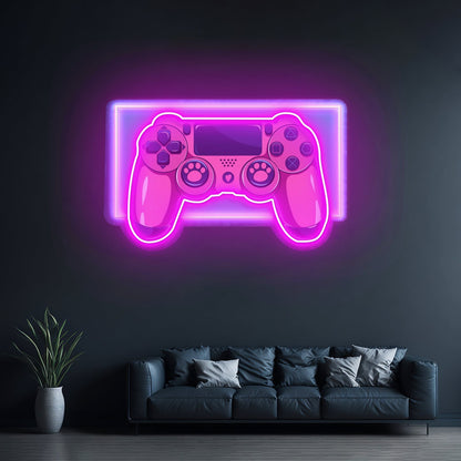 Pink Controller Custom Led Signs Artwork For Sale - Shineneon