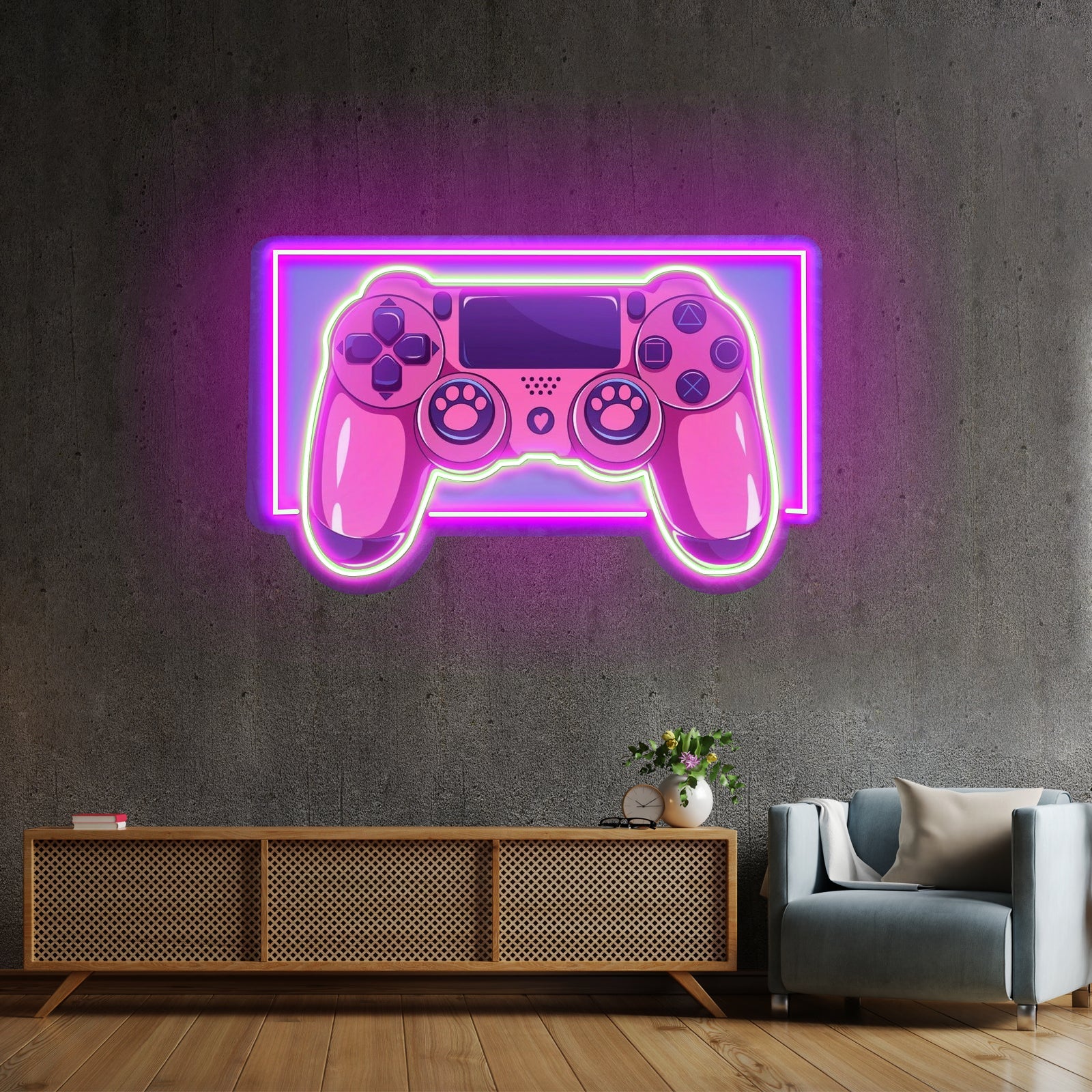 Pink Controller Custom Led Signs Artwork For Sale - Shineneon
