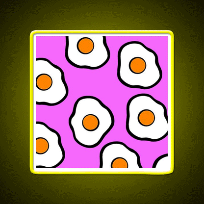 Pink Cooking Eggs Snack Food Led Neon Sign Rgb Color - Custom LED neon sign front view