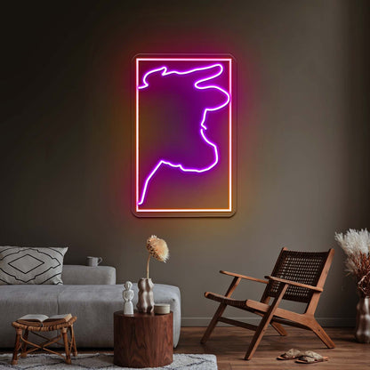 Pink Cow Looking There Artistic Neon Signs Wall Art Neon - Shineneon