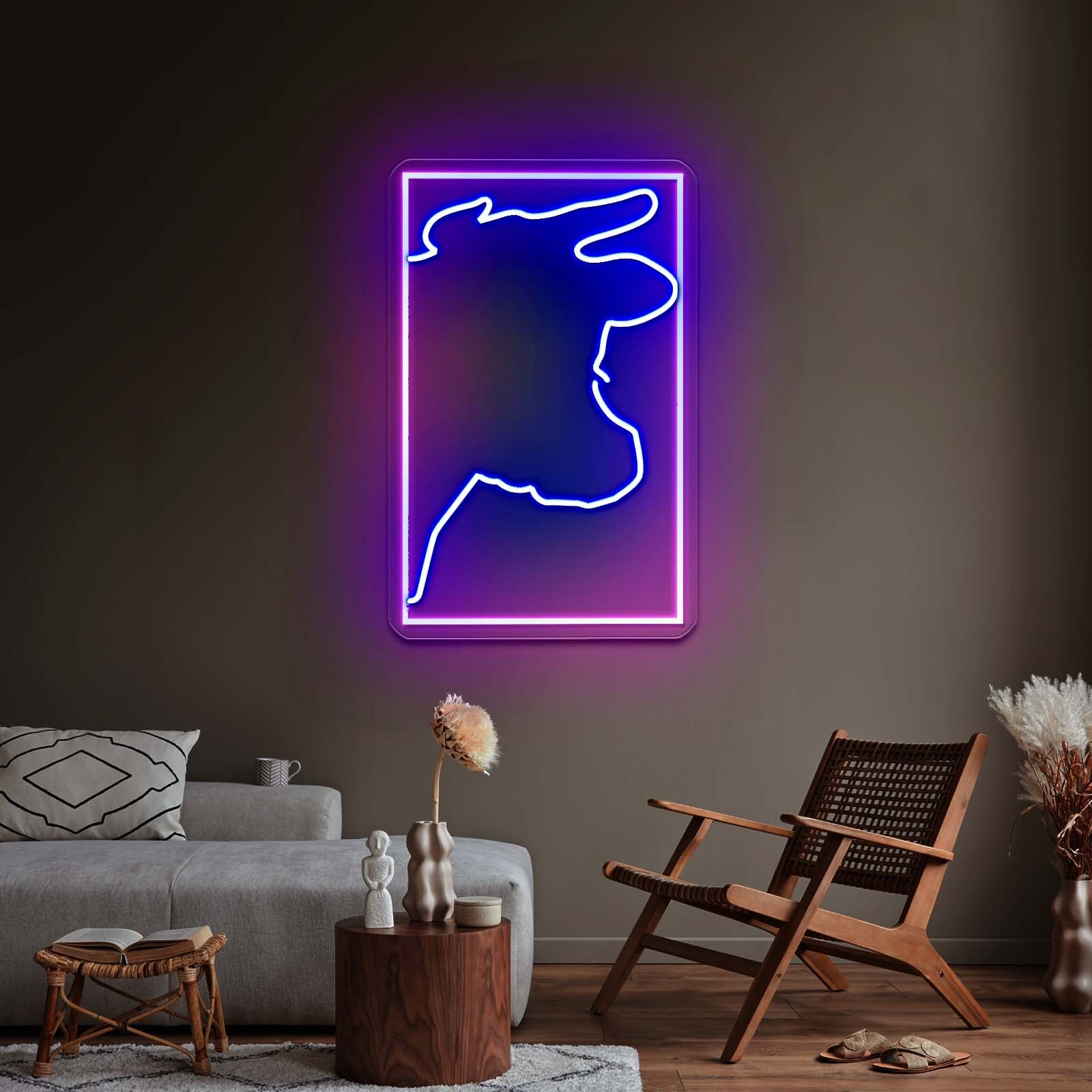 Pink Cow Looking There Artistic Neon Signs Wall Art Neon - Shineneon